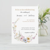 Boho春の花フォト結婚式招待状 招待状 (スタンド正面)