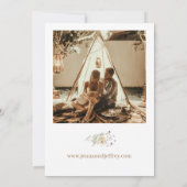 Boho春の花フォト結婚式招待状 招待状 (裏面)