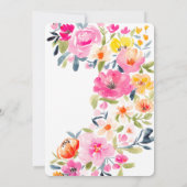 Boho春水色フローラ結婚のQR結婚s 招待状 (裏面)