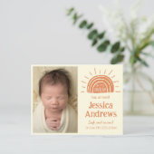 Boho晴れ出産発表カード（写真付） ポストカード (スタンド正面)