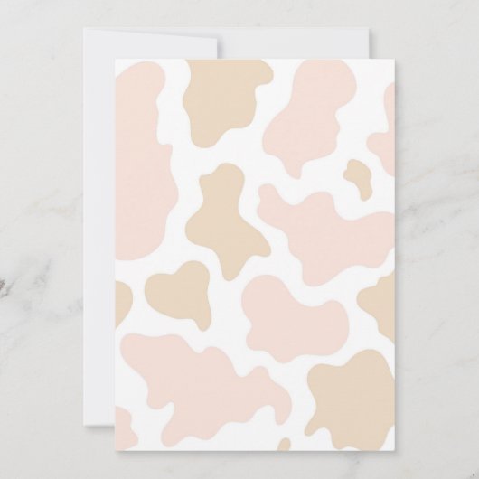 Boho暖かいトーンカウファームガールベビーシャワー 招待状 (裏面)