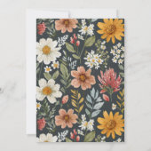 Boho暗いフローラワイルドフラワーベビーシャワー 招待状 (裏面)