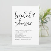 Boho書道ブラックQRコードブライダルシャワー 招待状 (スタンド正面)