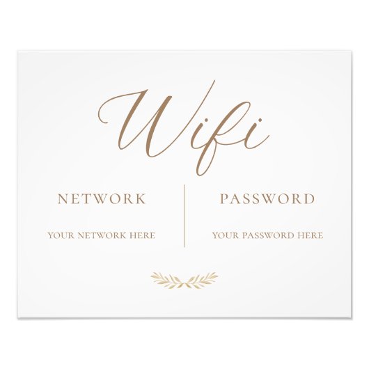 Boho書道ミニマルWifiパスワードの署名 フォトプリント (正面)