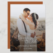 Boho書道モダン写真Save the Date セーブザデート (正面/裏面)