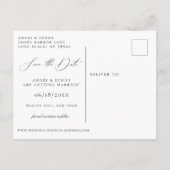 Boho書道モダン写真Save the Date 案内ポストカード (裏面)