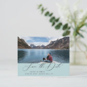 Boho書道モダン写真Save the Date 案内ポストカード (スタンド正面)