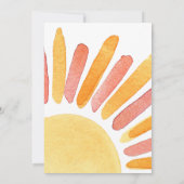 Boho最初のトリップのまわりにザ太陽誕生日水色 招待状 (裏面)