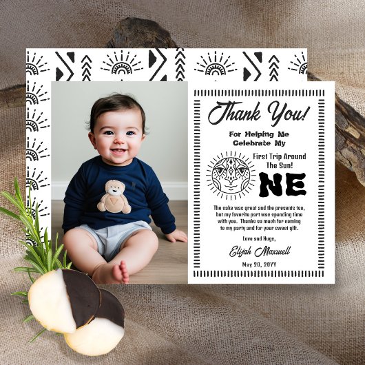 Boho最初の旅のまわりに日誕生日ありがとう サンキューカード