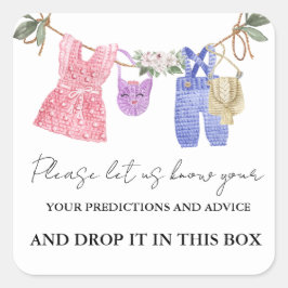 Boho服ベビー予測とアドバイスゲーム スクエアシール