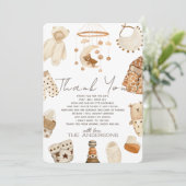 Boho服子供部屋ベビーシャワーサンキューカード 招待状 (スタンド正面)