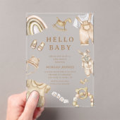 Boho服子供部屋ベビーシャワー アクリル招待状 (インサイチュ (ポータブル))