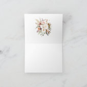 Boho柔らかい色のバラ/白い花結婚の花 サンキューカード (内部)