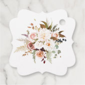 Boho柔らかい色のバラ/白い花結婚の花 フェイバータグ (裏面)