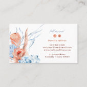 Boho桃と青の名刺 名刺 (裏面)