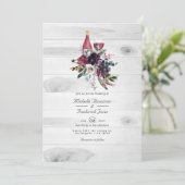 Boho梅素朴ワイン試飲QRコードRSVP結婚's 招待状 (スタンド正面)