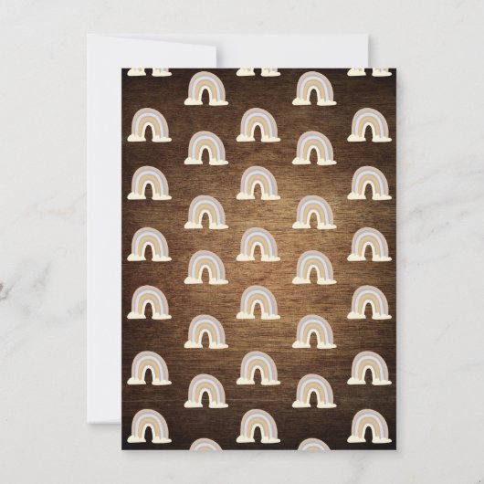 Boho森素朴動物モバイル赤ちゃんシャワー 招待状 (裏面)