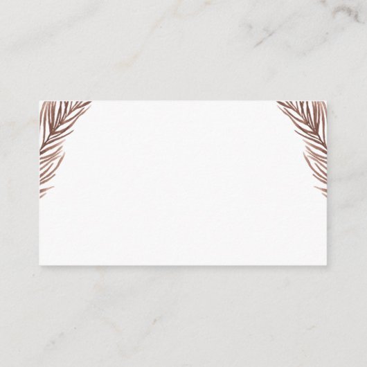 Boho植物ハート夏の赤ちゃんシャワーおむつラッフル エンクロージャーカード (裏面)