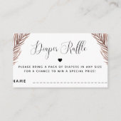 Boho植物ハート夏の赤ちゃんシャワーおむつラッフル エンクロージャーカード (正面)