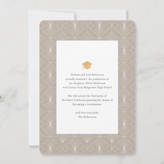 Boho植物写真卒業のお知らせ 招待状 (裏面)