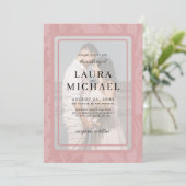 Boho植物性ほこりっぽいバラフレーム結婚写真 招待状 (スタンド正面)