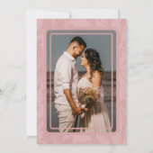 Boho植物性ほこりっぽいバラフレーム結婚写真 招待状 (裏面)