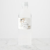 Boho植物性金ゴールドアーチ赤ちゃんシャワー ペットボトルラベル (正面)