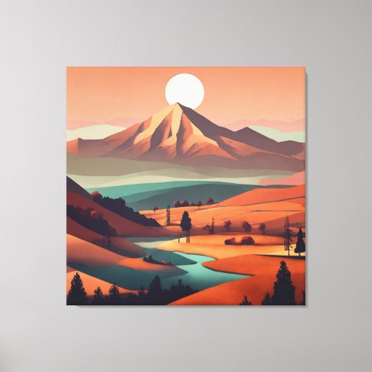 Boho横向き – 引き伸ばしキャンバス印刷（クワッド） キャンバスプリント (正面)