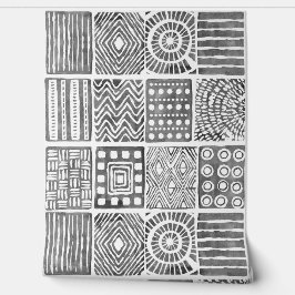 Boho民族壁紙 – 白黒ウォールデコール 壁紙