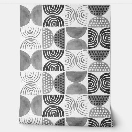 Boho民族壁紙 – 白黒ウォールデコール 壁紙