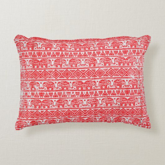 Boho民族象パターン アクセントクッション (正面)
