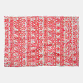 Boho民族象パターン キッチンタオル