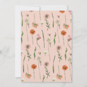 Boho水の色の小さなワイルドフラワー赤ちゃんシャワー 招待状 (裏面)