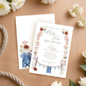 Boho水の色の西の小さなカウボーイ赤ちゃんシャワー 招待状