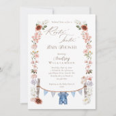 Boho水の色の西の小さなカウボーイ赤ちゃんシャワー 招待状 (正面)