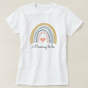 Boho水の色レインボーベビーシャワーママになる Tシャツ