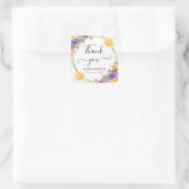 Boho水カラー春の花金ゴールドフレーム結婚ズ スクエアシール (バッグ)