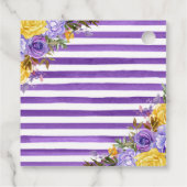 Boho水カラー春の花金ゴールドフレーム結婚ズ フェイバータグ (裏面)