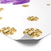 Boho水カラー春の花金ゴールドフレーム結婚ズ ポスター (角)