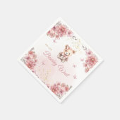 Boho水モダン色テディベア女の子ベビーシャワー スタンダードカクテルナプキン (角)