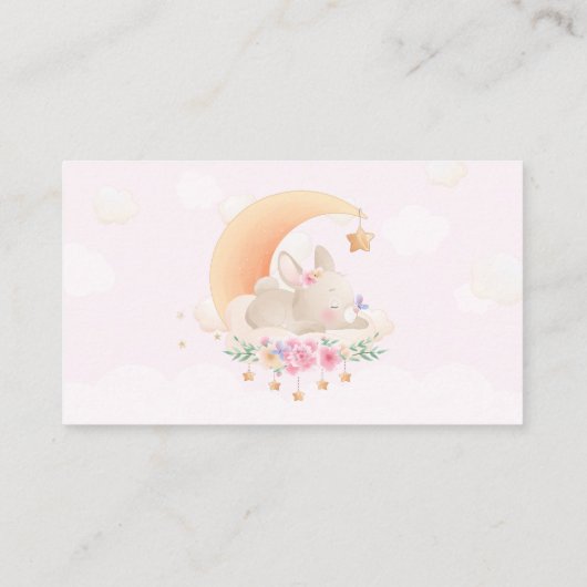Boho水彩バニー赤ちゃんシャワーおむつラッフル エンクロージャーカード (裏面)