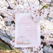 Boho水彩フローラかぼちゃガールベイビーシャワー