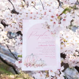 Boho水彩フローラかぼちゃガールベイビーシャワー 招待状