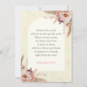 Boho水彩フローラアーチ赤ちゃんシャワー 招待状 (裏面)