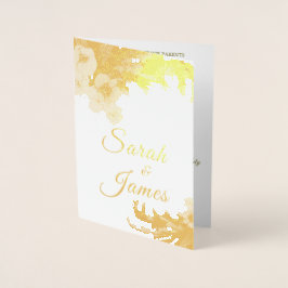 Boho水彩フローラパンパスグラスフォト 箔カード