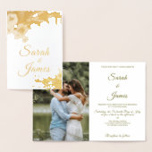 Boho水彩フローラパンパスグラスフォト 箔カード (ディスプレー)