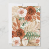 Boho水彩フローラパンパスグラスベイビーシャワー 招待状 (裏面)