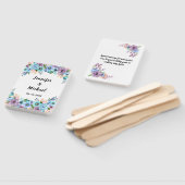 Boho水彩フローラ薄紫とティール(緑がかった色)パーソナライズ ハンドファン (組立なし)