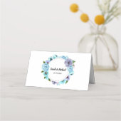 Boho水彩フローラ薄紫とティール(緑がかった色)パーソナライズ プレイスカード (裏面)