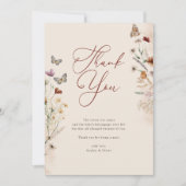 Boho水彩フローラ野草赤ちゃんシャワー サンキューカード (正面)